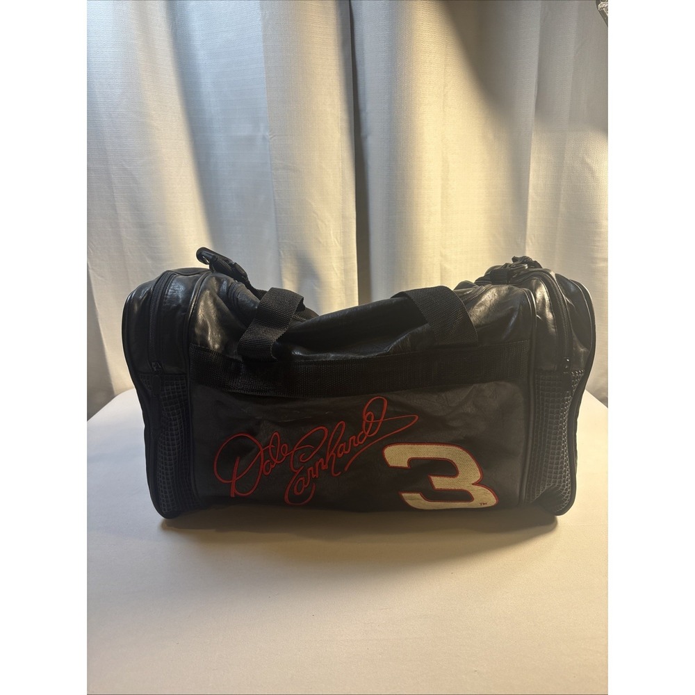 Vintage Dale Earnhardt Leather Travel Duffle Bag Nascar #3 GM Goodwrench Racing